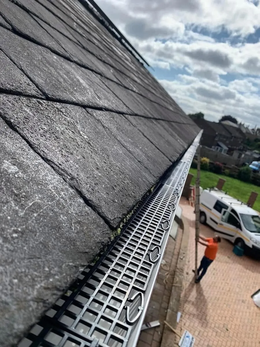 Gutter guard fitted on a slate roof in Lostwithiel