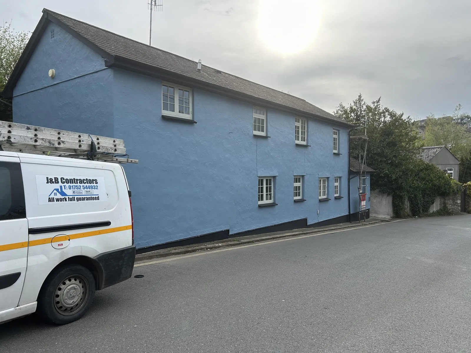 Exterior painting of a detached house in Lostwithiel