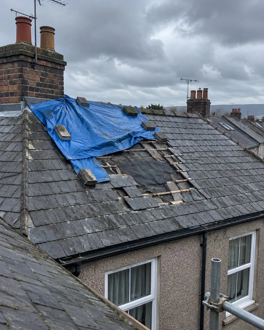 Storm damage and insurance work in Lostwithiel